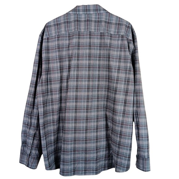 Calvin Klein Plaid Long Sleeve Button Up Shirt Mens Size XXL Gray Career Wear - Picture 5 of 7